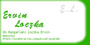 ervin loczka business card